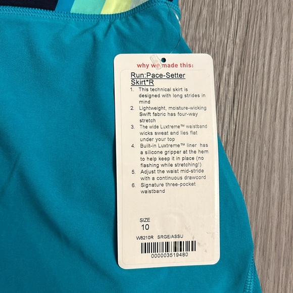 NEW- Lululemon Pace Setter Skirt - Picture 2 of 5